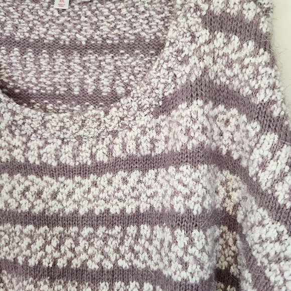 Xhilaration Purple Stripe Cropped Fit LS Sweater 2XL - Picture 4 of 8
